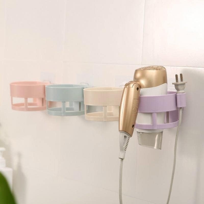 Whitecloud TRANSFORMING HOMES Whitecloud TRANSFORMING HOMES Salon Hair Dryer Holder Rack with Vacuum Suction Cup Wall Mount Round Hairdryer Stand Bathroom Organizer Color May Very 81127  - Image 4