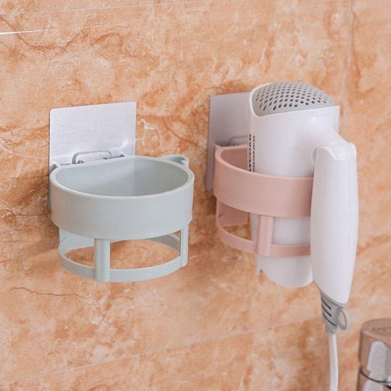 Whitecloud TRANSFORMING HOMES Whitecloud TRANSFORMING HOMES Salon Hair Dryer Holder Rack with Vacuum Suction Cup Wall Mount Round Hairdryer Stand Bathroom Organizer Color May Very 81127  - Image 3