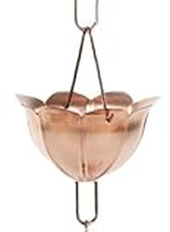 سلسلة مطر نحاسية 1 متر بتصميم كوب زهري لتصريف وتزيين الحديقة - Image 2