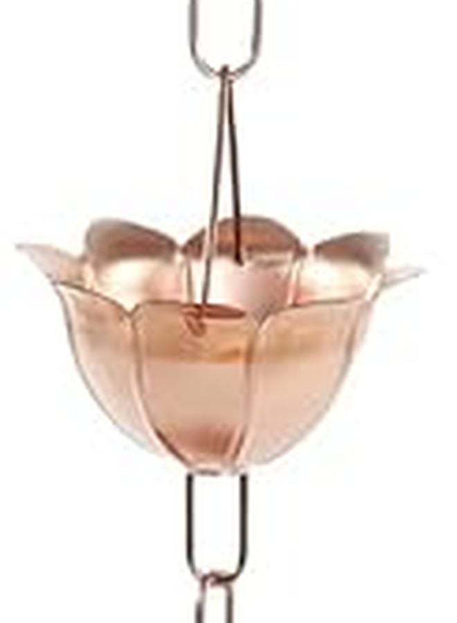 سلسلة مطر نحاسية 1 متر بتصميم كوب زهري لتصريف وتزيين الحديقة - Image 5