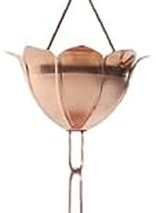 سلسلة مطر نحاسية 1 متر بتصميم كوب زهري لتصريف وتزيين الحديقة - Image 3