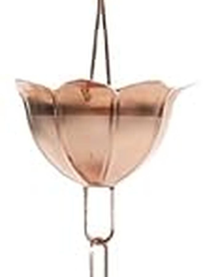 سلسلة مطر نحاسية 1 متر بتصميم كوب زهري لتصريف وتزيين الحديقة - Image 4