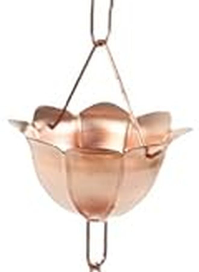 سلسلة مطر نحاسية 1 متر بتصميم كوب زهري لتصريف وتزيين الحديقة - Image 1