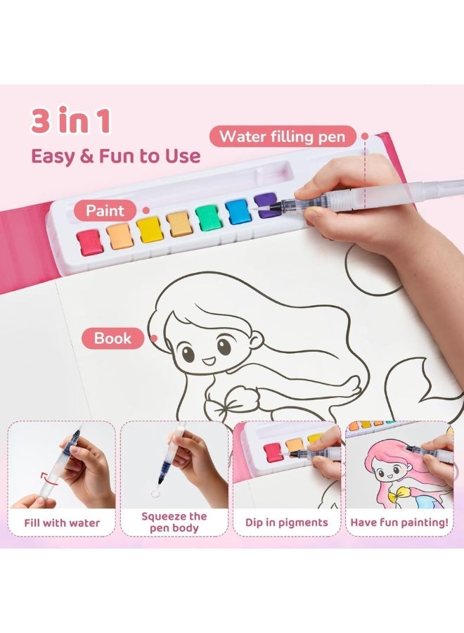 Mumfactory Paint Water Coloring Books Toys with for Toddlers Girls Ages 3-5 4-6, Unicorn - Image 2