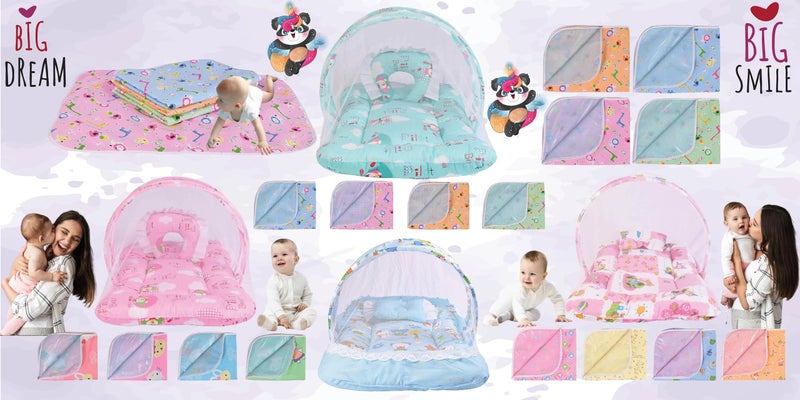 Kwitchy New Born Baby Bedding Set Mattress with Mosquito Net & Nappy Changing Clothes (0-6 Months) - Image 4