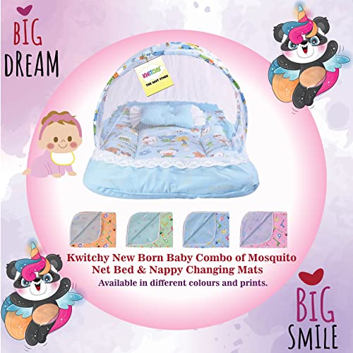 Kwitchy New Born Baby Bedding Set Mattress with Mosquito Net & Nappy Changing Clothes (0-6 Months) - Image 3
