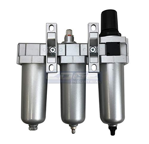EDGE INDUSTRIAL 3 STAGE, HEAVY DUTY INDUSTRIAL GRADE FILTER REGULATOR COALESCING DESICCANT DRYER SYSTEM FOR COMPRESSED AIR LINES, METAL BOWLS, GREAT FOR PAINT SPRAY AND PLASMA CUTTER (1/2" NPT, AUTO DRAIN) - Image 4