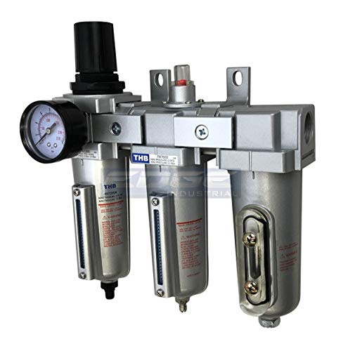 EDGE INDUSTRIAL 3 STAGE, HEAVY DUTY INDUSTRIAL GRADE FILTER REGULATOR COALESCING DESICCANT DRYER SYSTEM FOR COMPRESSED AIR LINES, METAL BOWLS, GREAT FOR PAINT SPRAY AND PLASMA CUTTER (1/2" NPT, AUTO DRAIN) - Image 5