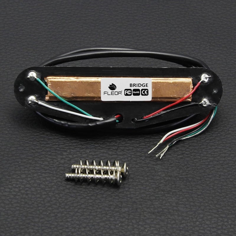 FLEOR Hot Dual Rail Humbucker Single-Coil-Sized Guitar Humbucker Pickup(12-13K), Black - Image 4