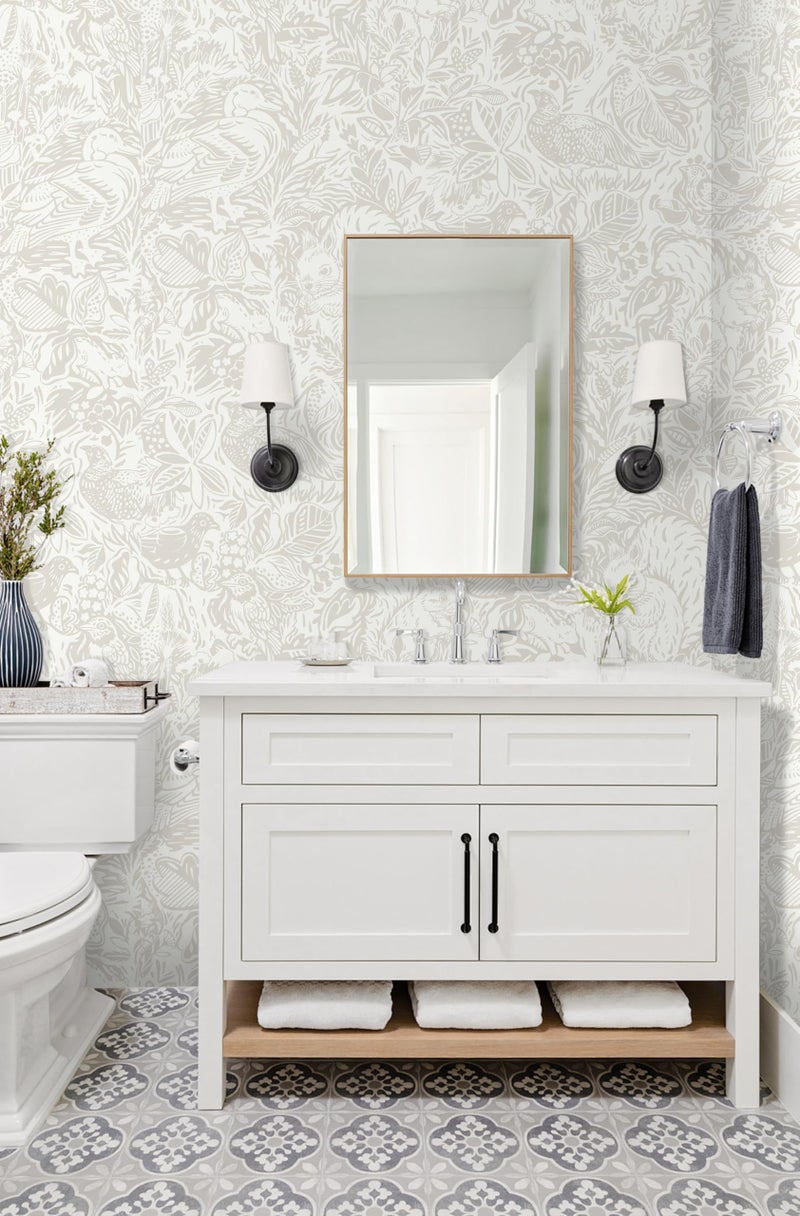 Micpolo Peel and Stick Wallpaper Boho Wallpaper Cream Contact Paper for Cabinets Beige Self Adhesive Removable Wall Paper for Bedroom Bathroom Kids Nursery Wall Decor 16.1" x 118" - Image 4
