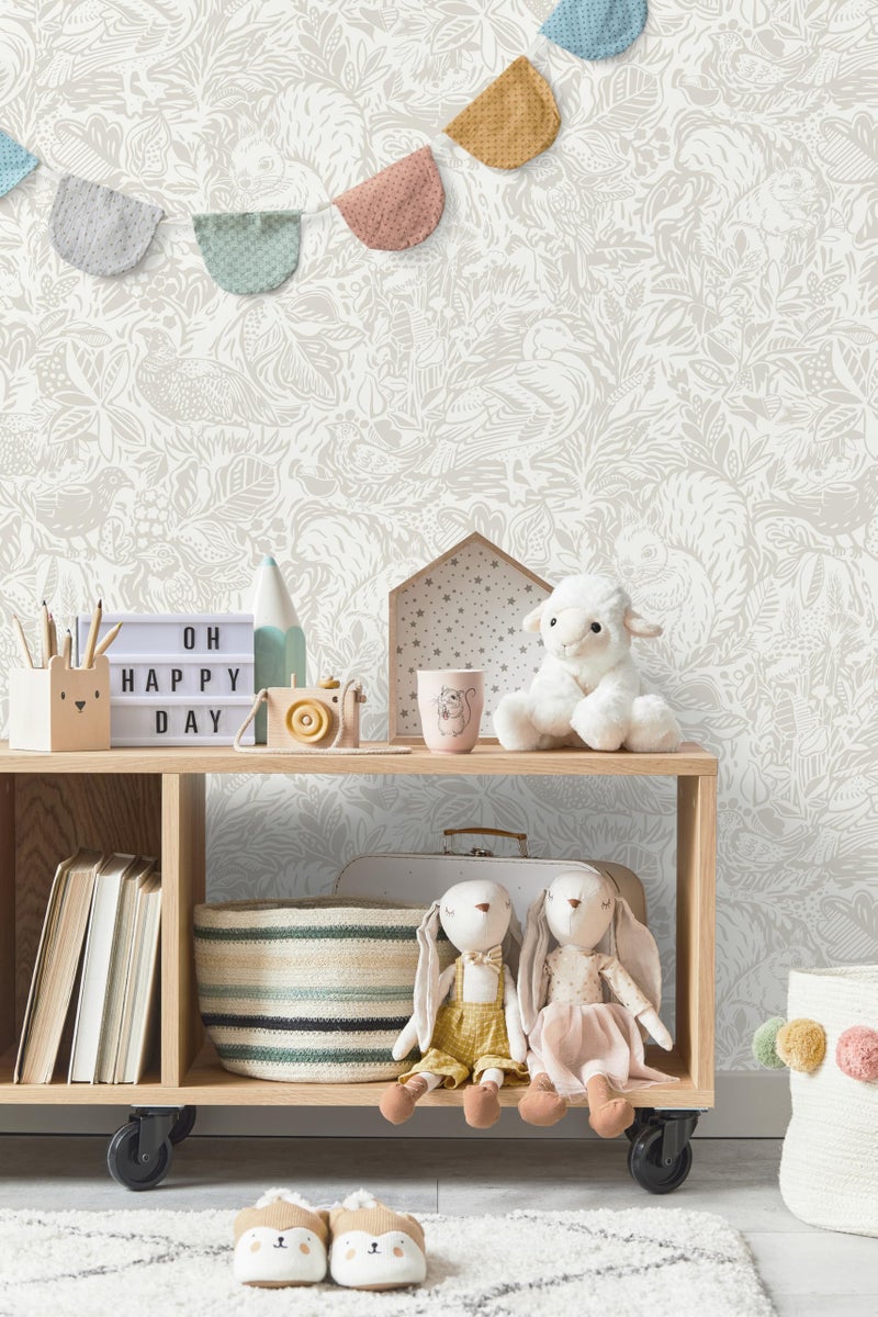 Micpolo Peel and Stick Wallpaper Boho Wallpaper Cream Contact Paper for Cabinets Beige Self Adhesive Removable Wall Paper for Bedroom Bathroom Kids Nursery Wall Decor 16.1" x 118" - Image 3