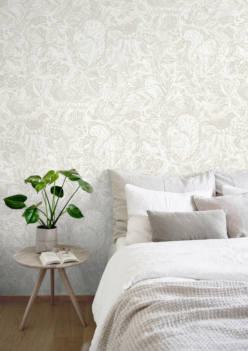 Micpolo Peel and Stick Wallpaper Boho Wallpaper Cream Contact Paper for Cabinets Beige Self Adhesive Removable Wall Paper for Bedroom Bathroom Kids Nursery Wall Decor 16.1" x 118" - Image 2
