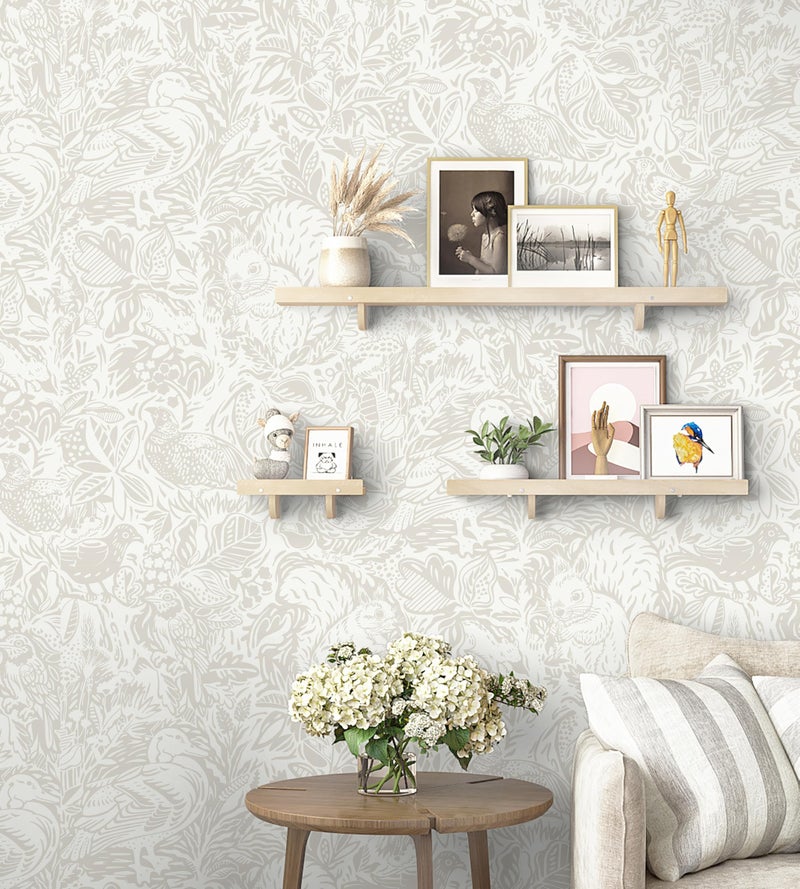 Micpolo Peel and Stick Wallpaper Boho Wallpaper Cream Contact Paper for Cabinets Beige Self Adhesive Removable Wall Paper for Bedroom Bathroom Kids Nursery Wall Decor 16.1" x 118" - Image 5