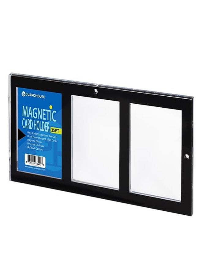 Guardhouse Magnetic-Close Three Trading Card Display Holder Black Border 35 pt - Image 1