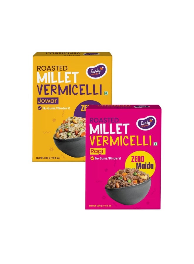 Early Foods - No Maida Ragi & Jowar Vermicelli | Millet Seviya | Finger Millet/Sorghum Semia 300 gms x 2 - Image 1