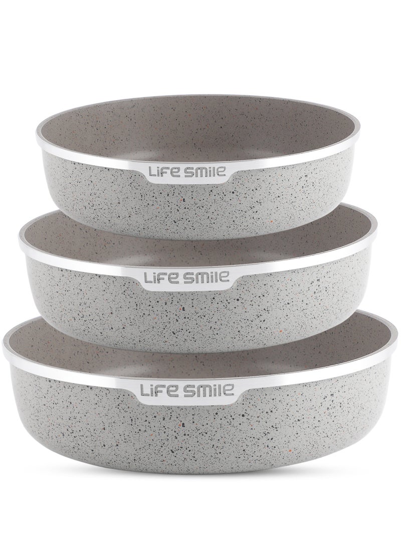 Life Smile Oven Pan Set - Non Stick PFOA Free Multi Layer Granite Coating Oven Dishes - Die Cast Aluminum Body Bakware Pans, Suitable For Baking in Oven or Cooking on Stove  - Image 1