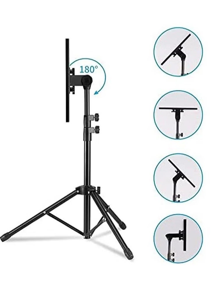جينيكست حامل جهاز عرض، حامل كمبيوتر محمول محمول قابل للتعديل الارتفاع من 16 إلى 35 بوصة، حامل ثلاثي القوائم طويل قابل للطي للكمبيوتر للاستخدام الداخلي والخارجي (مع حامل هاتف) - Image 3