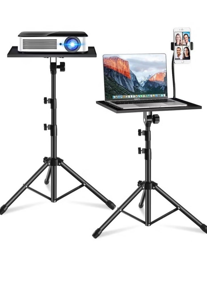 جينيكست حامل جهاز عرض، حامل كمبيوتر محمول محمول قابل للتعديل الارتفاع من 16 إلى 35 بوصة، حامل ثلاثي القوائم طويل قابل للطي للكمبيوتر للاستخدام الداخلي والخارجي (مع حامل هاتف) - Image 1