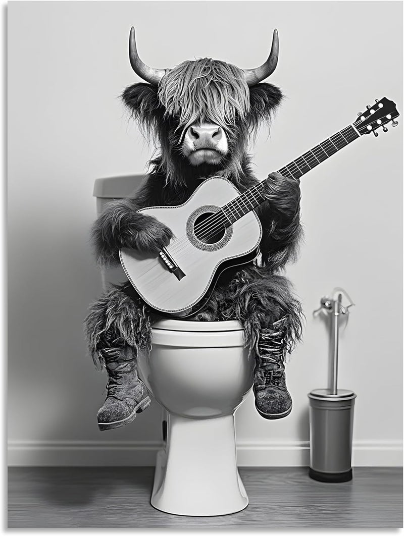 OWNANRTHM Funny Cow Bathroom Wall Art - Image 2
