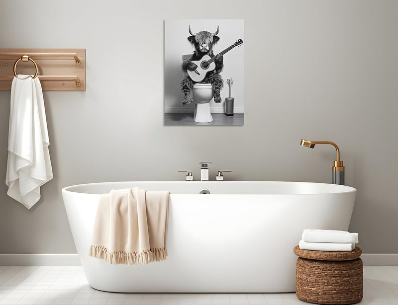 OWNANRTHM Funny Cow Bathroom Wall Art - Image 5
