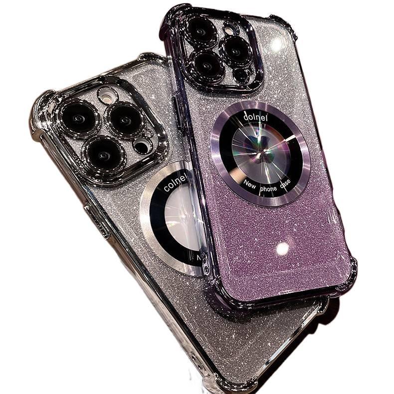 MS Acrylic MagSafe Case for iPhone 16 / 16 Plus / 16 Pro / 16 Pro Max with Shockproof and Drop Protection plus Shockproof plus Strong Magnetic plus Gradient Glitter in Green - Image 3