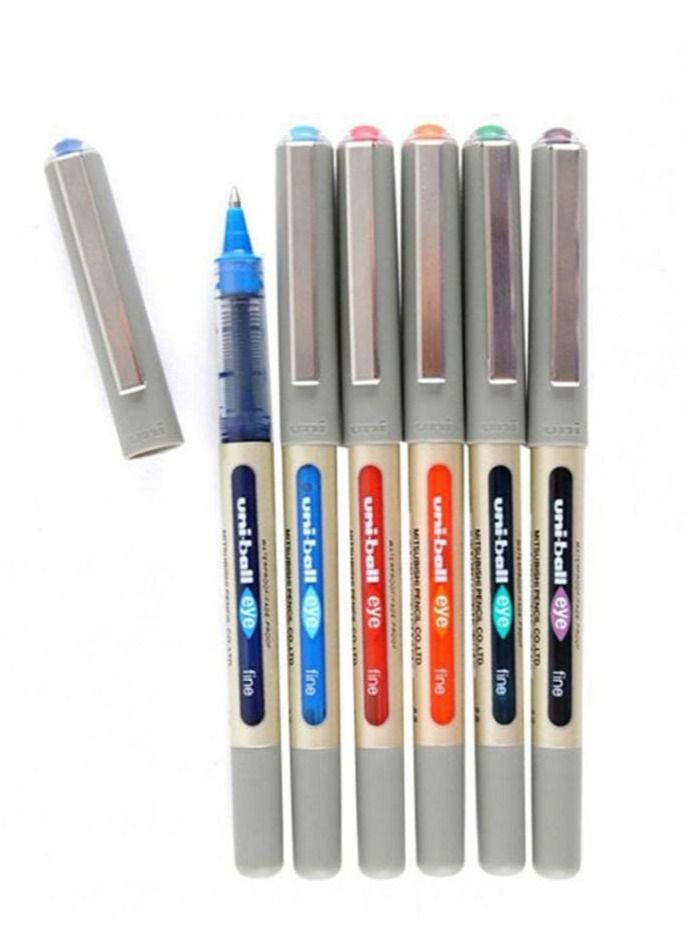 Uniball 6-Piece Liquid Ink Pen Set Multicolour - Image 1