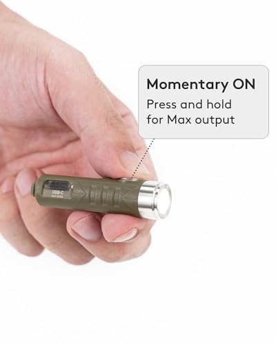 RovyVon Aurora A1 G4 LED Keychain Flashlight, 650 Lumen Super Bright with EDC Pocket-Sized, New Type-C Rechargeable, Momentary On, Lock Mode, Gift for Camping Emergency Outdoor(ArmyGreen) - Image 2