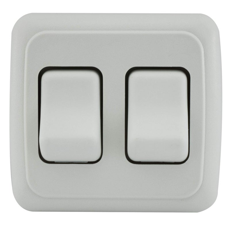 American Technology Components Double SPST On-Off Switch with Bezel, 12-Volt, for RV, Trailer, Camper (White) - Image 2