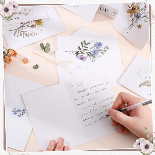 Thboxes Blank Cards and Envelopes, 40 Pack Blank Note Cards 4x6 in Elegant Floral Greeting Card with Sealing Stickers, Note Card and Envelopes Stationary Set for All Occasions (10 Floral Designs) - Image 5