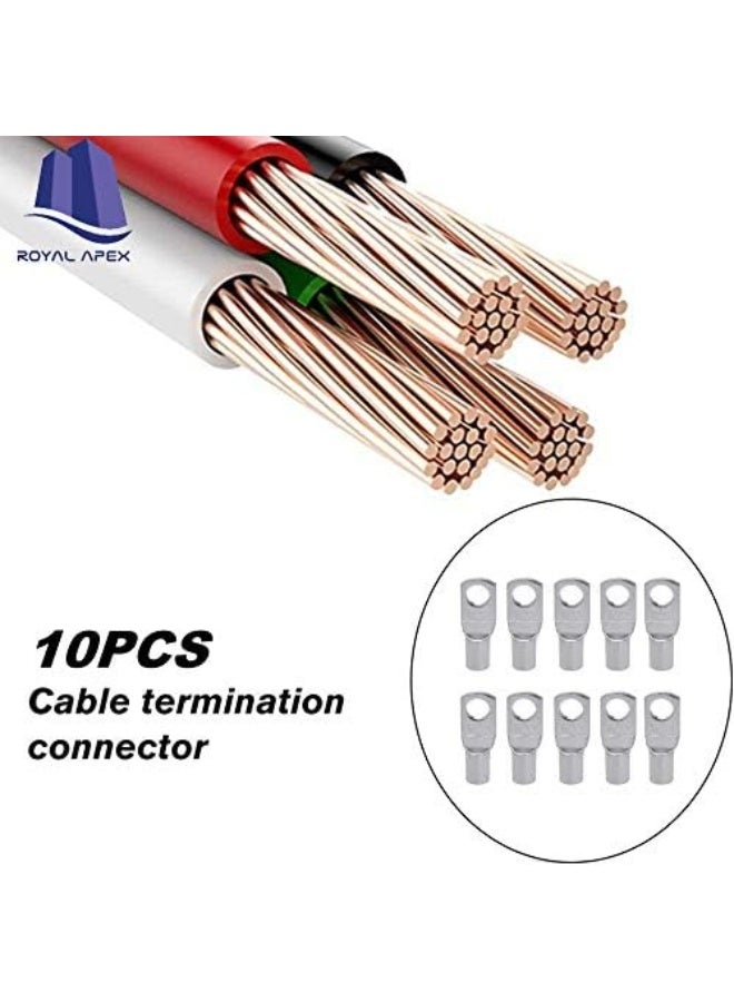 Royal Apex Copper Cable Lugs 10Pcs Set-Wire Terminals, Connector Cable Lugs Ring Battery Sc Terminals, For Marine, Solar, Automotive, Electric, Home Applications Etc (Hole Size 10Mm, Cable Size 16Mm) - Image 2