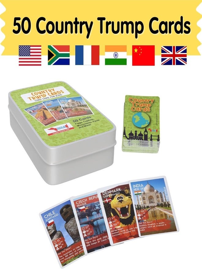 CocoMoco Kids Birthday Return Gifts for Kids Bulk Pack of 5 Pcs Country Trump Card Game Christmas Gift for Boys Girls Age 6-8 Yrs 8-12 Years, Learn Flags, Geography Map Educational Learning Toys - Image 5