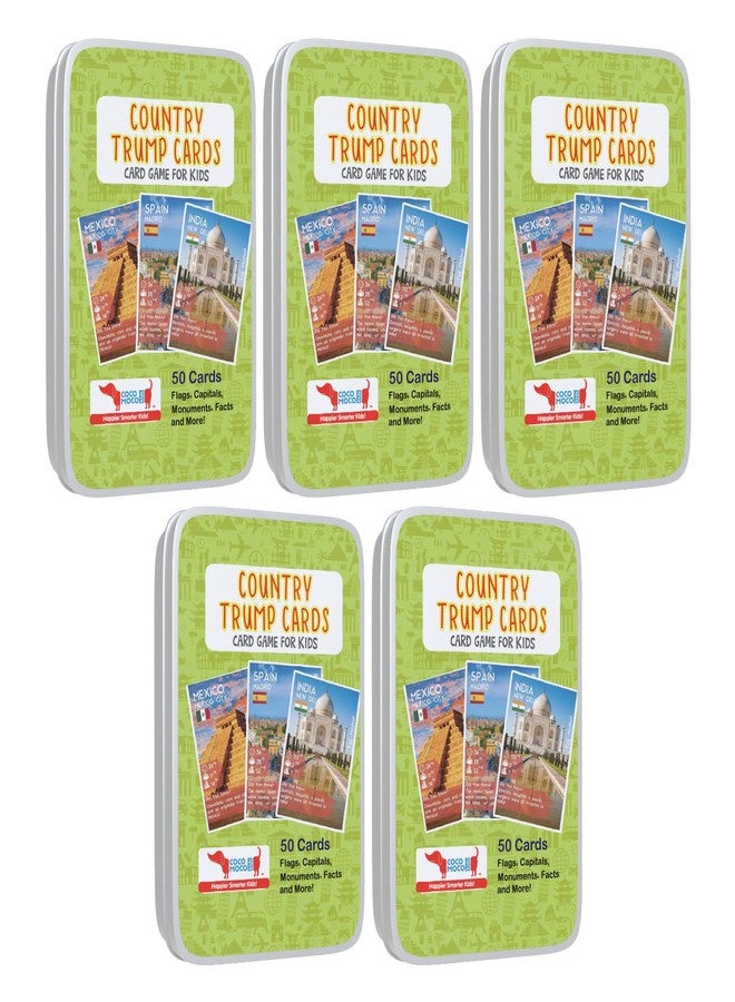 CocoMoco Kids Birthday Return Gifts for Kids Bulk Pack of 5 Pcs Country Trump Card Game Christmas Gift for Boys Girls Age 6-8 Yrs 8-12 Years, Learn Flags, Geography Map Educational Learning Toys - Image 1
