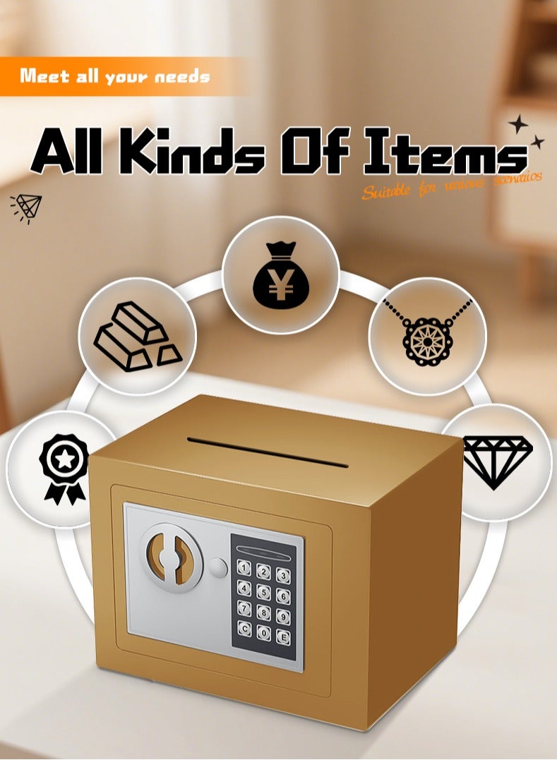 صندوق أمان صغير مع لوحة مفاتيح وأقفال، صناديق أمان شخصية إلكترونية بقفل مخفي، صناديق أمان مصنوعة من سبائك الفولاذ للاستخدام المنزلي والمكتب وغرف الفنادق والأعمال والمجوهرات والأموال - Image 4