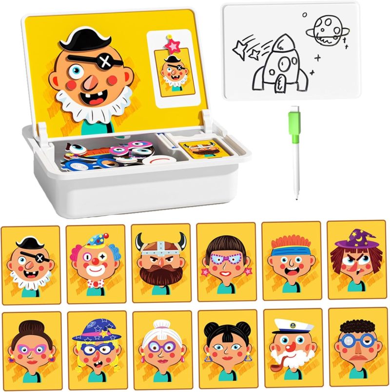 Magnetic Activity Book: 2-In-1 Yellow Non-Toxic Paper & Cardboard Set - Skill-Building Travel-Friendly Magnetic Puzzle Book For Toddlers Preschoolers Home Classroom Travel Use - Image 4