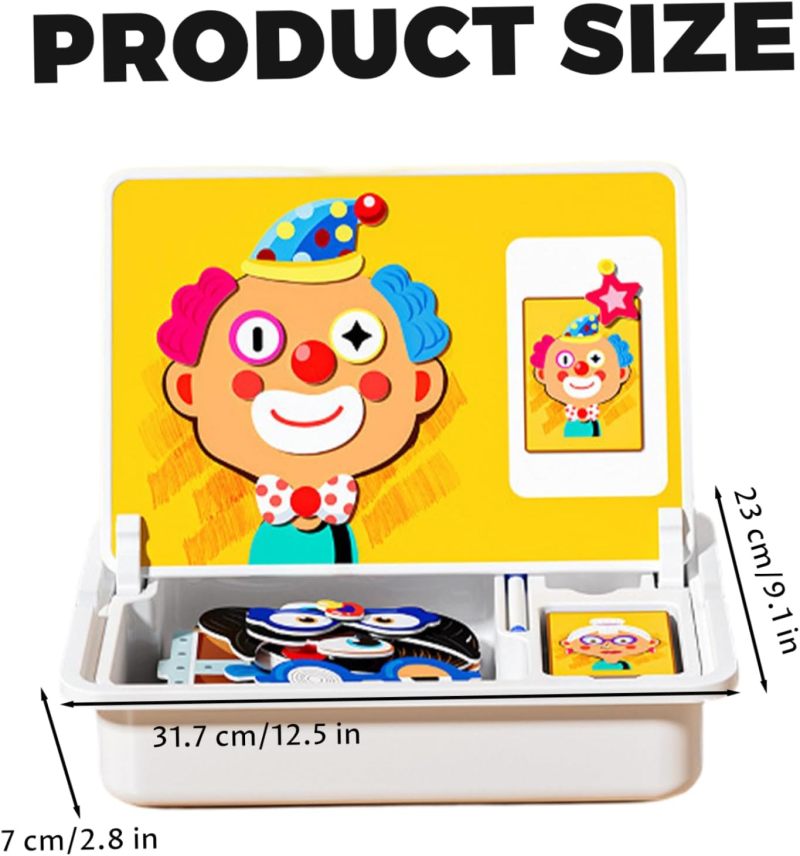 Magnetic Activity Book: 2-In-1 Yellow Non-Toxic Paper & Cardboard Set - Skill-Building Travel-Friendly Magnetic Puzzle Book For Toddlers Preschoolers Home Classroom Travel Use - Image 5