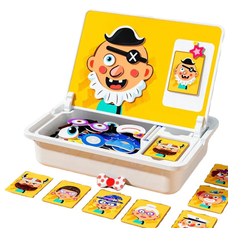 Magnetic Activity Book: 2-In-1 Yellow Non-Toxic Paper & Cardboard Set - Skill-Building Travel-Friendly Magnetic Puzzle Book For Toddlers Preschoolers Home Classroom Travel Use - Image 1