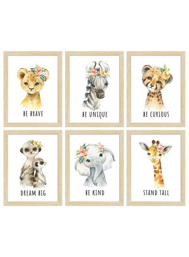 ArtX Wall Paintings For Kids Room, Animals Kids Room Wall Frame, Kids Room Decor, A4 Size, Multicolor, Synthetic Wood, Set Of 6 - Image 2