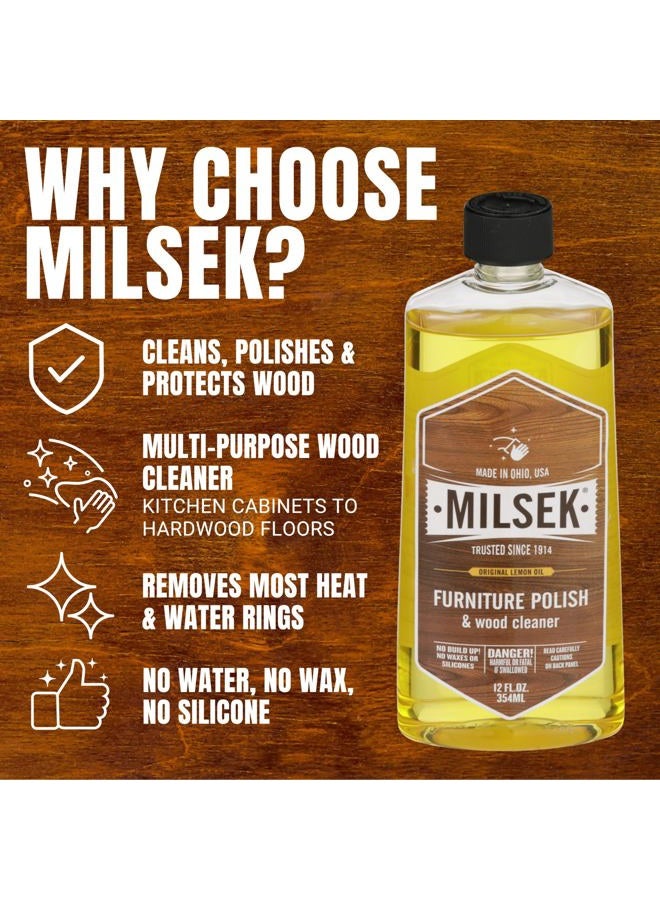 Milsek Furniture Polish and Cleaner with Lemon Oil, 12-Ounce, LM-12 - Image 5