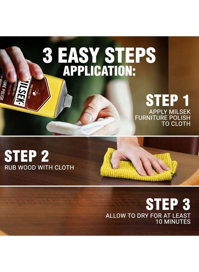 Milsek Furniture Polish and Cleaner with Lemon Oil, 12-Ounce, LM-12 - Image 3