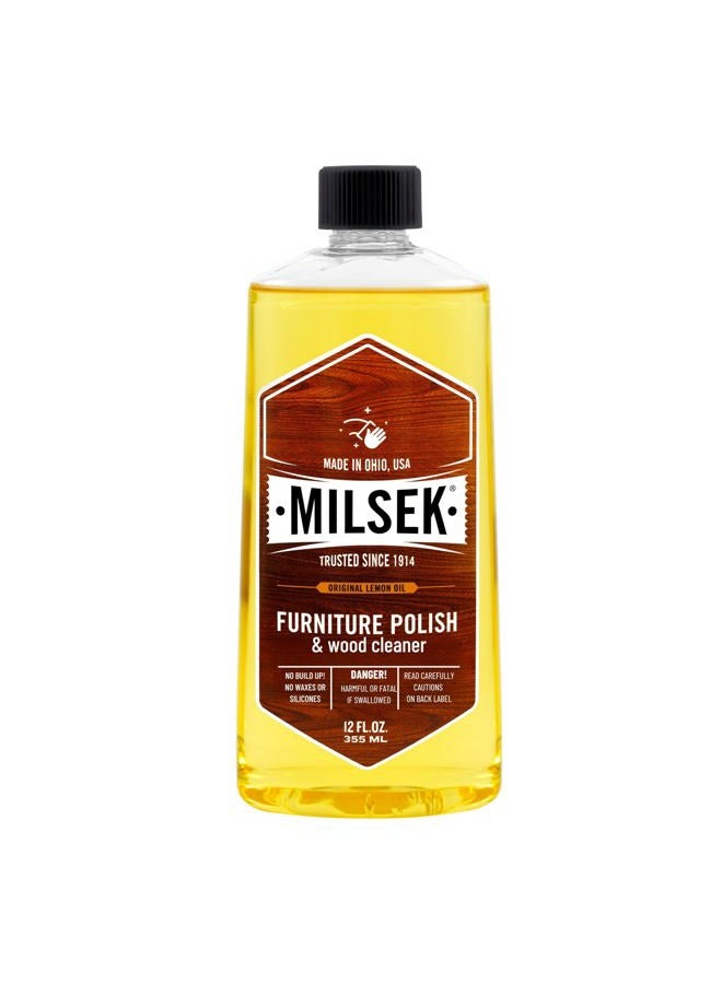 Milsek Furniture Polish and Cleaner with Lemon Oil, 12-Ounce, LM-12 - Image 1