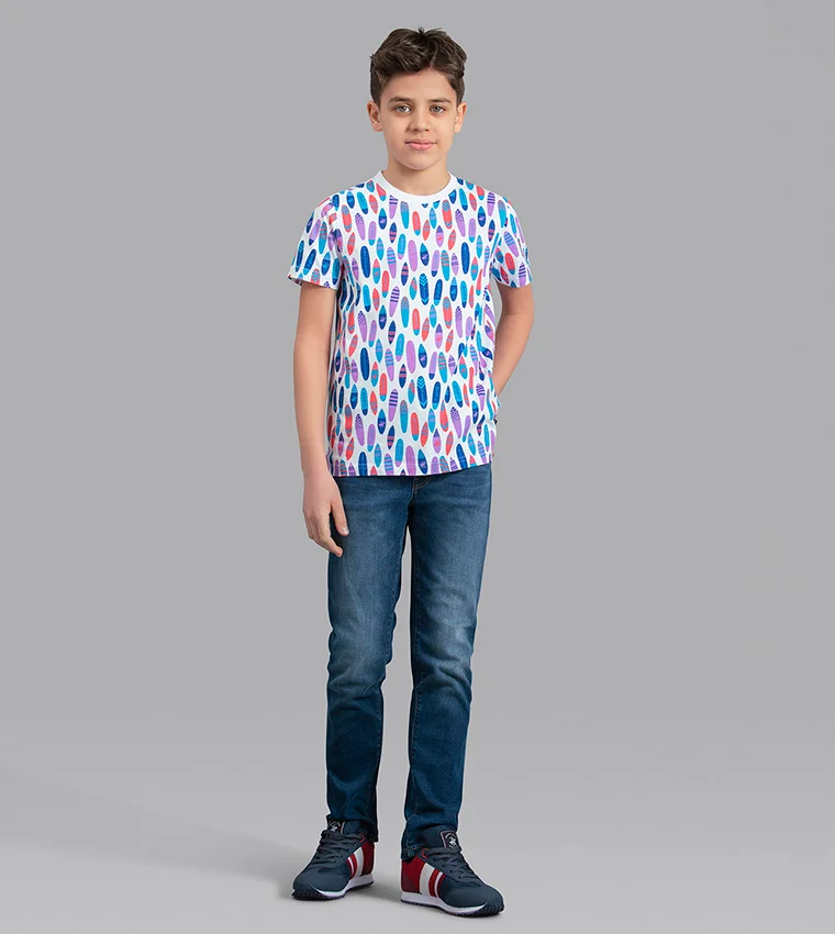 Graphic Print Round-neck T-shirt
