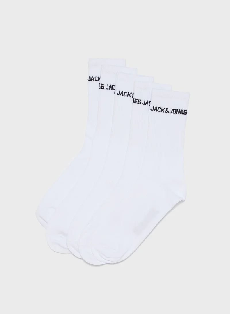 JACK & JONES 5 Pack Logo Crew Socks