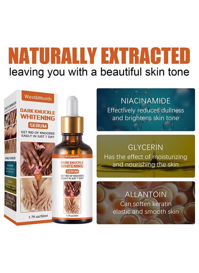 West&Month Whitening Serum Hand Knuckle Glow Serum - Restoring Hand Treatment Moisturizing - Exfoliates and Reduces Unbalanced Pigmentation - For Removing Dark Knuckle Elbow Brighter - Firmer Skin  - Image 4