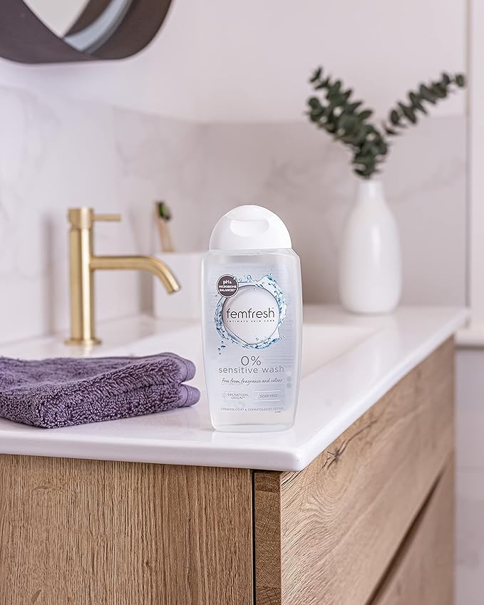 femfresh Femfresh 0 Sensitive Intimate Wash Feminine Hygiene Shower Bath Gel Cleanser pH Balanced Soap Free Fragrance Free Vegan Formula w Purifying Lotus Flower Extract to Soothe Protect 250ml  - Image 3