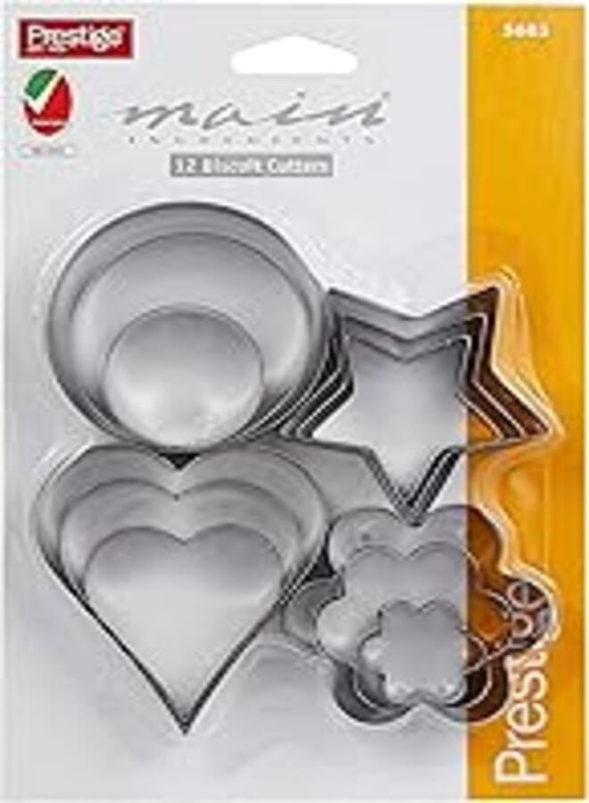 Prestige Biscuit Cutter Set Of 12 Piece Pr5685, Silver, 156 grams, Stainless Steel