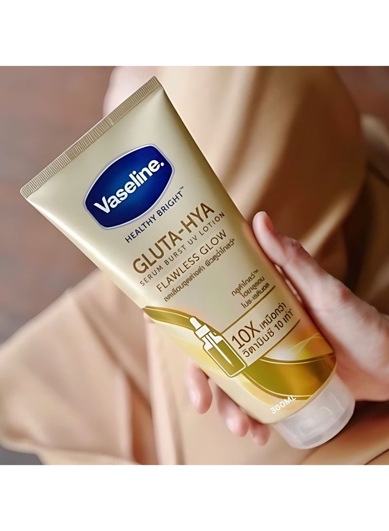 Vaseline Healthy Bright Gluta-Hya Serum Burst UV Lotion Flawless Glow (300ml)" - Image 5