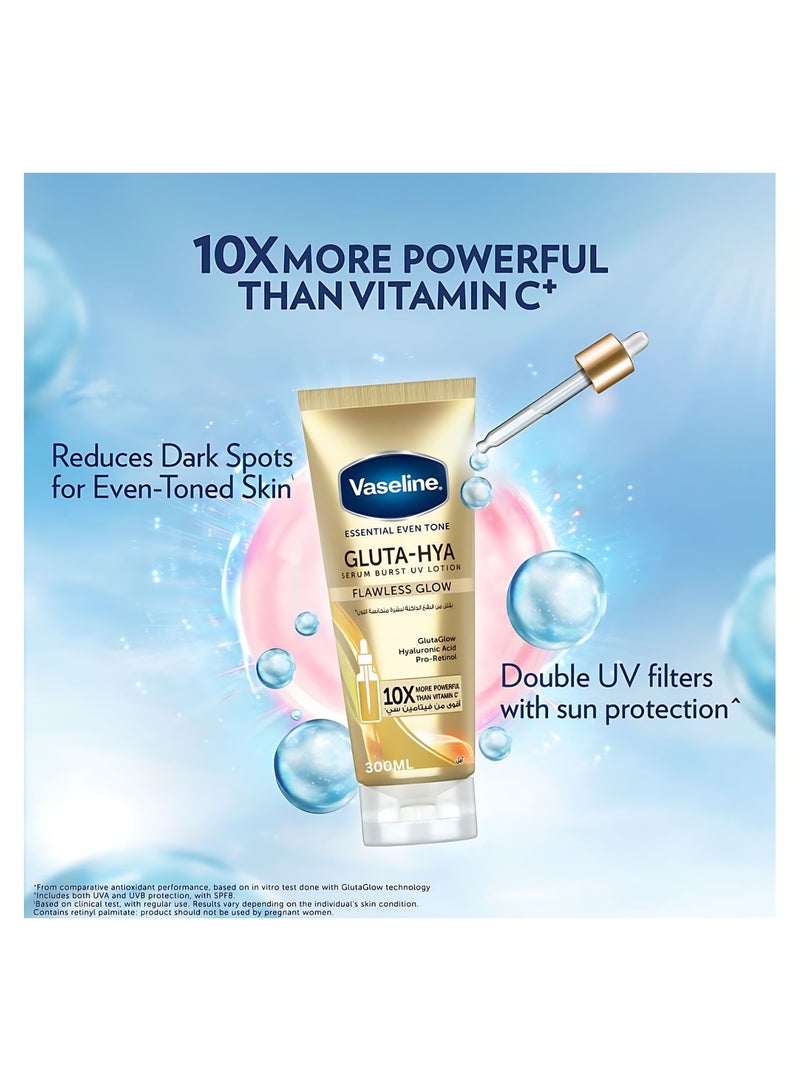 Vaseline Healthy Bright Gluta-Hya Serum Burst UV Lotion Flawless Glow (300ml)" - Image 2