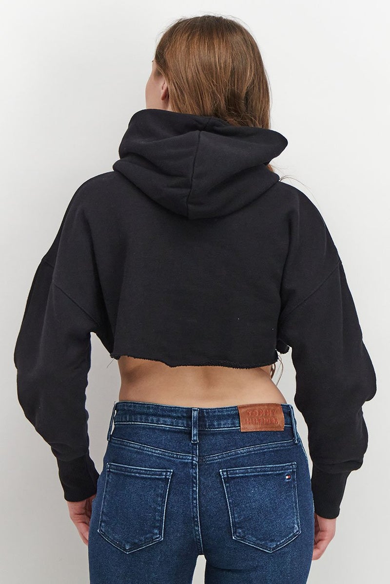 Reebok Women Regular Fit Training Crop Jacket, Black - Image 2