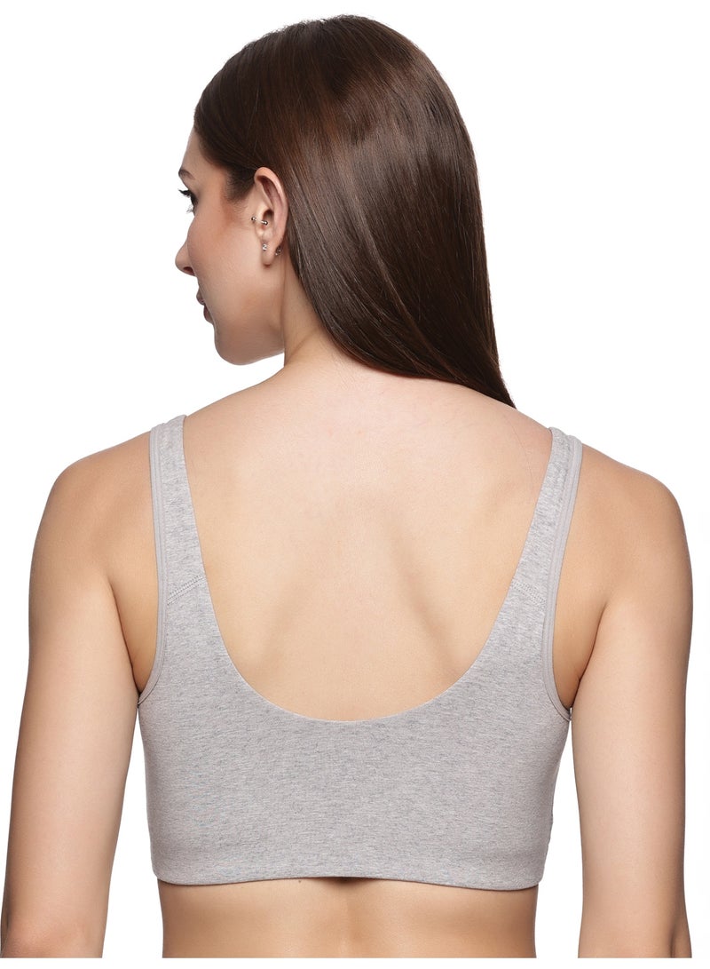 Teens Lifestyle Wirefree Non Padded Super Combed Cotton Elastane Stretch Full Coverage Slip-On Active Bra with Wider Straps - Lounge Bra - Image 3