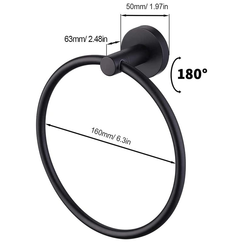 AGREON Stainless Steel Towel Ring, Hand Towel Holder, Bath Towel Holder Hand Towel Ring, Removable Wall Mounted Towel Hanger Hand Towel Holder for Bathroom - Image 2